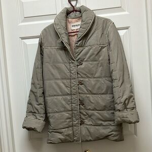 Vintage Irving Posluns 70s puffy quilted jacket, beige or taupe, S